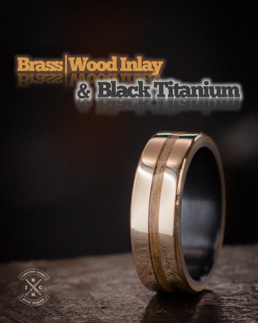 Brass With Wood Inlay and Black Titanium