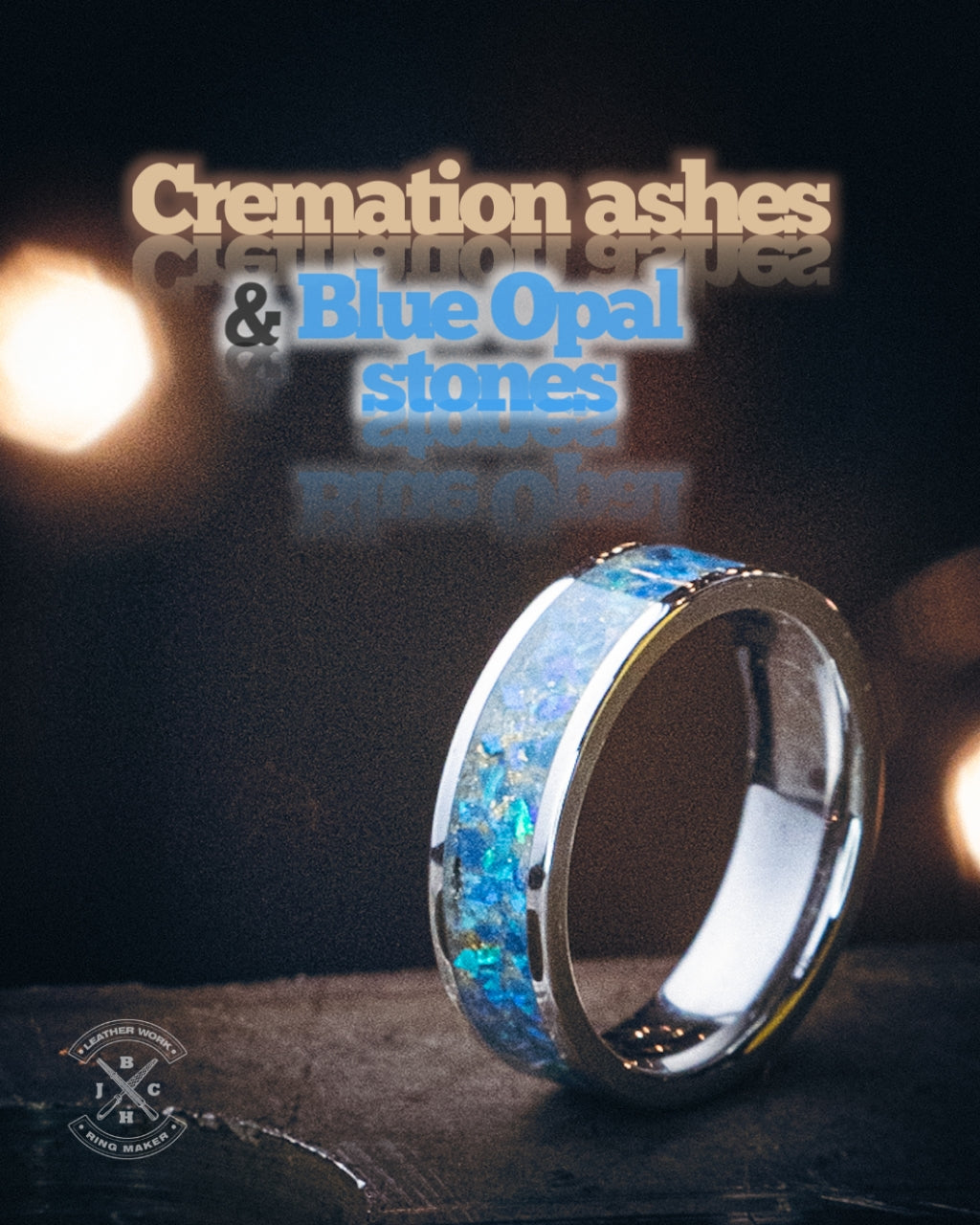 Cremation Ashes & Blue Opal Stones