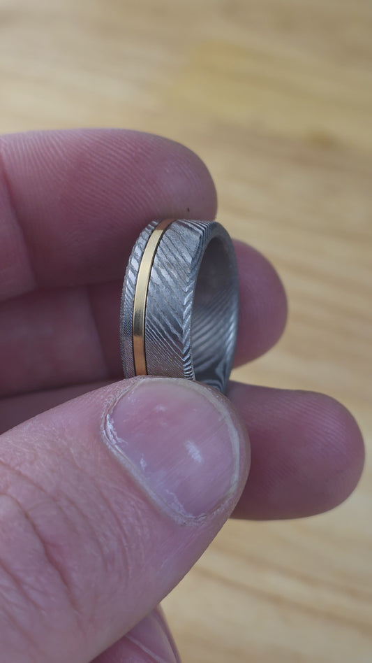 Damascus & 14k Gold